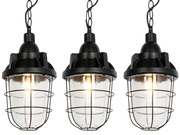 Set van 3 industriele hanglampen zwart - Cabin Industriele / Industrie / Industrial E27 rond Binnenverlichting Steen / Beton Lamp