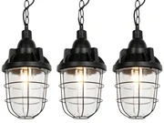 Set van 3 industriele hanglampen zwart - Cabin Industriele / Industrie / Industrial E27 rond Binnenverlichting Steen / Beton Lamp