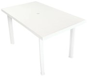 vidaXL Tuintafel 126x76x72 cm kunststof wit