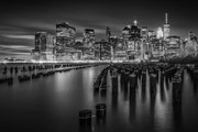 Foto Manhattan Skyline at Sunset | Monochrome, Melanie Viola