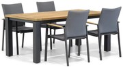 Tuinset 4 personen 180 cm Aluminium/textileen Grijs Lifestyle Garden Furniture Brandon/Veneto
