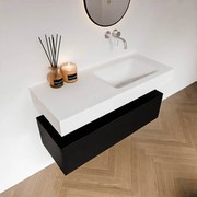 Zaro Alan badmeubel 110cm urban 1 lade met vrijhangende wastafel cloud rechts zonder kraangat talc