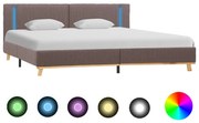 vidaXL Bedframe met LED stof taupe 180x200 cm