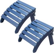 VEVOR Adirondack stoel voetenbank, set van 2, 475 x 480 x 350 mm, opvouwbare Adirondack voetenbank van HDPE-kunststof, tuinstoel voor buiten, veranda, zwembad, gazon, achtertuin, blauw