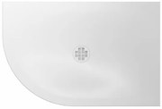 Crosswater Creo Offset Douchebak - 100x80x2.5cm - kwartrond - links - wit CRQ800X1000LHW