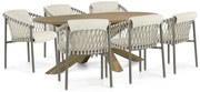 Tuinset 6 personen Aluminium/rope Taupe 4 Seasons Outdoor Allora/Boston
