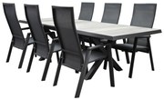 Nancy New Delhi dining tuinset uitschuifbaar 204-264x103xH74,5 cm 7 delig verstelbaar