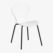 Stapelbare Eetkamerstoel In Polypropyleen En Ijzer Uit Wit & Zwart - Sklum