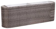 vidaXL Plantenbak verhoogd 120x24x40 cm poly rattan grijs