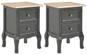 vidaXL Nachtkastjes 2 st 35x30x49 cm MDF zwart