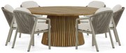 Tuinset 6 personen 180 cm Aluminium/rope Taupe Santika Furniture Santika
