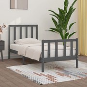 vidaXL Bedframe massief hout grijs 90x190 cm 3FT Single