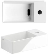 Clou New Flush 3 fontein 35x18cm inclusief plug met kraangat keramiek glanzend wit CL/03.03430.01