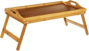 Secret de Gourmet ontbijt op bed tafeltje - Rechthoekig dienblad met uitklapbare pootjes - 50 x 30 cm - Gemaakt van bamboe