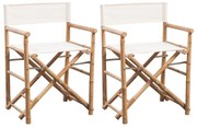 vidaXL Regisseursstoelen 2 st inklapbaar bamboe en canvas