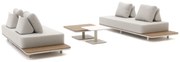 Stoel-bank loungeset Bellagio  | 4 personen | Loungeset Beige | Aluminium | 220x95.5cm | Kees Smit Tuinmeubelen