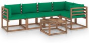 vidaXL 6-delige Loungeset pallet met kussens geïmpregneerd grenenhout