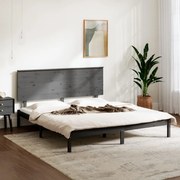 vidaXL Bedframe massief hout grijs 150x200 cm 5FT King Size