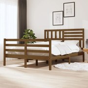 vidaXL Bedframe massief hout honingbruin 120x190 cm 4FT small double