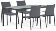 Tuinset 4 personen 180 cm Aluminium/textileen Grijs Lifestyle Garden Furniture Rome/Cesar