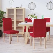 vidaXL Eetkamerstoelen 4 st stof wijnrood