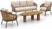 Stoel en Bank Loungeset 5 personen Aluminium Taupe  Apple Bee Pine