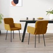 vidaXL Eetkamerstoelen 2 st fluweel bruin