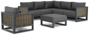 Hoek loungeset 6 personen Aluminium/wicker Grijs  Santika Furniture Santika