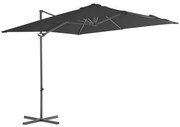 vidaXL Zweefparasol met stalen paal 250x250 cm antraciet