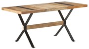 vidaXL Eettafel 160x80x76 cm ruw mangohout