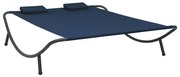 vidaXL Loungebed stof blauw