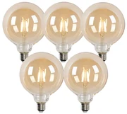 Set van 5 Smart E27 LED lamp G125 goud 4,9W 470 lm 1800-4000K