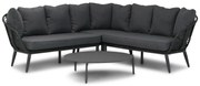 Hoek loungeset 4 personen Wicker Zwart Coco Coco Leonardo