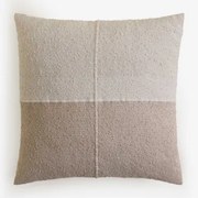 Vierkant Kussen 45x45 Cm Van Katoen Louisa Design Wit - Beige – Linnen - Sklum