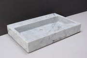 Forzalaqua Palermo wastafel 60x40cm zonder kraangat carrara gepolijst