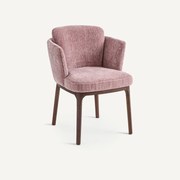 Tafelstoel met poten van notenhout en fluweel, Jabote