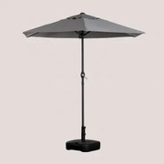 Parasol In Stof En Staal (ø207 Cm) Masey Grijs – Antraciet - Sklum