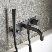 Hotbath Cobber X afbouwdeel met inbouwdeel voor douche/badmengkraan, automatische omstelinrichting mat zwart HBCB026 / CX026EXTBL