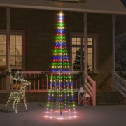 vidaXL Vlaggenmast kerstboom 310 LED's meerkleurig 300 cm