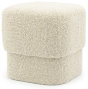 By-Boo Kelso Vierkant Poefje Zachte Stof Taupe