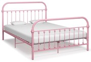 vidaXL Bedframe metaal roze 140x200 cm