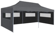 vidaXL Partytent pop-up inklapbaar met zijwanden 3x6 m antraciet