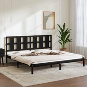 vidaXL Bedframe massief hout zwart 180x200 cm 6FT Super King