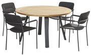 4 Seasons Outdoor Bora tuinset antraciet met Ambassador tafel  Tuinset    houtkleur weerbestendig