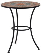 vidaXL Bistrotafel mozaïek 60 cm keramiek oranje en grijs