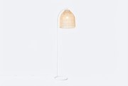 Landelijke Vloerlamp Wit Met Rotan - Sam Staal Wit