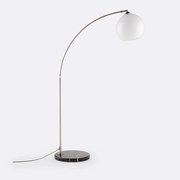 Booglamp in staal, marmer en acryl, Bowata