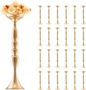 VEVOR 24 stuks 50 cm hoge bloemenvazen voor bruiloften, metalen middelpunt voor bruiloften, gouden standaard voor bloemstukken voor tafels bij bruiloftsdiners, feesten, jubilea, ceremonies en verjaardagen