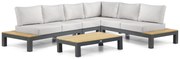 Loungeset 6 personen Aluminium/Teak Grijs Lifestyle Garden Furniture Vittoria