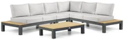 Loungeset 6 personen Aluminium/Teak Grijs Lifestyle Garden Furniture Vittoria